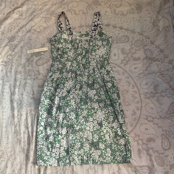 NWT Maeve Anthropologie Keely Floral Dress Green Blue Size 2 Petite - Picture 7 of 10